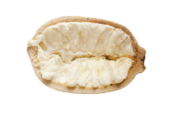 Fresh cupuacu fruit on a white background. Substitute of cacao, cocoa
