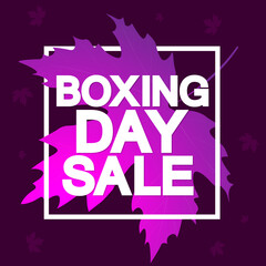 Boxing Day Sale, poster design template, Christmas discount banner, Xmas offer, vector illustration