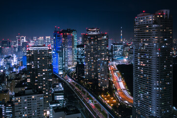 Obraz na płótnie Canvas 浜松町界隈の夜景