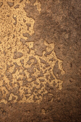 Heavy corrosion forming an unusual pattern on old steel surface