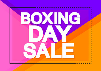 Boxing Day Sale, poster design template, Christmas discount banner, Xmas offer, vector illustration