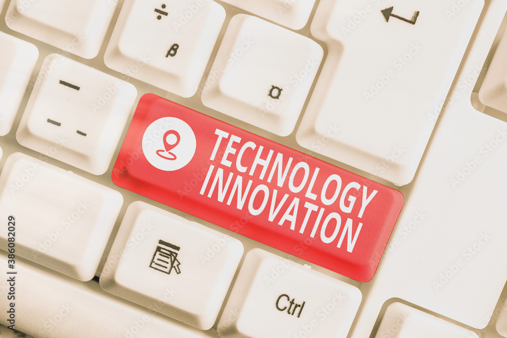 Poster text sign showing technology innovation. business photo showcasing significant technological changes
