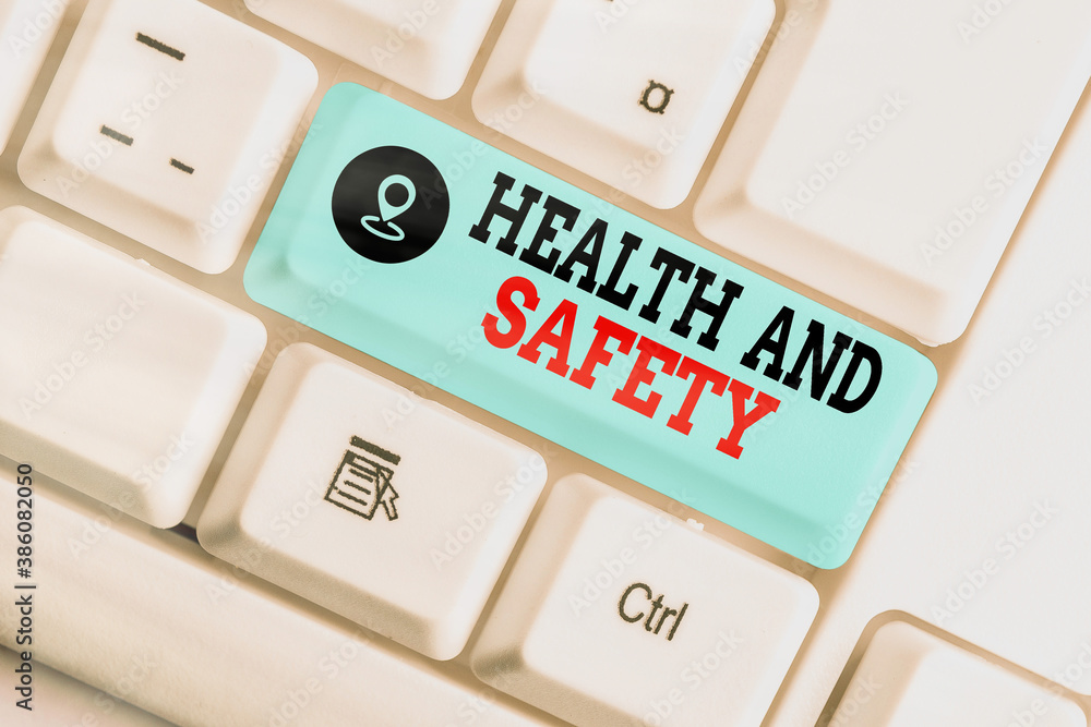 Poster handwriting text health and safety. conceptual photo procedures intended to prevent accident in work