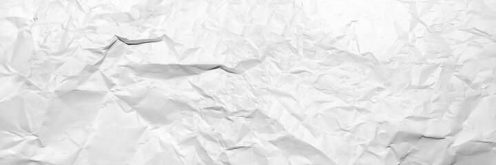 wide panorama crumpled paper texture background. crush paper so that it becomes creased and wrinkled.