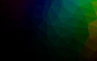 Dark Multicolor, Rainbow vector low poly cover.