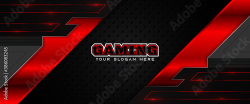 Futuristic Red And Black Abstract Gaming Banner Design Template With Metal Technology Concept Vector Illustration For Business Corporate Promotion Game Header Social Media Live Streaming Background Canvas Print Majri Futuristic Red And Black Abstract Gaming Banner Design Template With Metal Technology Concept Vector Illustration For Business Corporate Promotion Game Header Social Media Live Streaming Background Canvas Print Majri