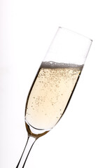 シャンパングラスとシュワシュワの気泡