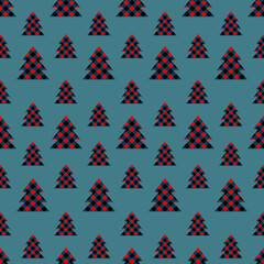 Seamless pattern with Christmas tree. Vector illustration. Christmas background.
