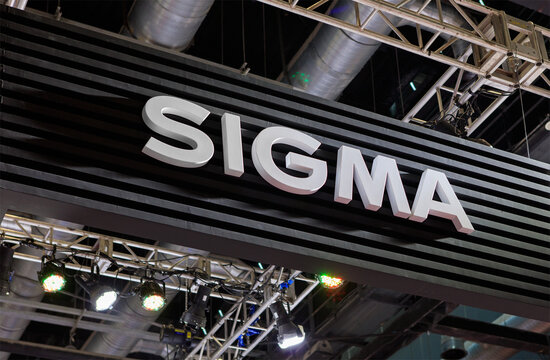 BEIJING, CHINA - APRIL 24, 2016: Sigma sign; Sigma Corporation is a Japanese company founded in 1961 and manufactures cameras, lenses, flashes and other photographic accessories. 
