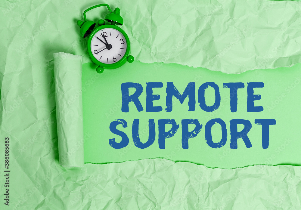 Poster text sign showing remote support. business photo text type of secure service, which permits represen
