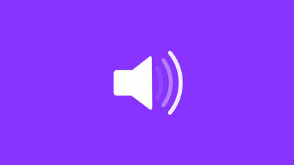 White color speaker icon on purple background, New speaker icon