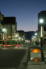 Nara,Japan-October 14, 2020: Nara Sanjo-dori street at dawn
