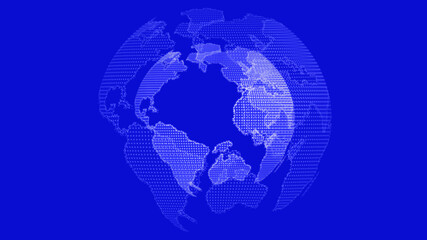 Amazing white color 3d technology earth on blue background, 3d planet