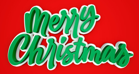 3D merry Christmas typography text headline