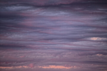 Impressive cloudscape, lightly illuminated by the sun below
