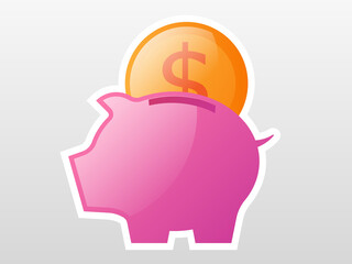 piggy bank and money coin saving concept