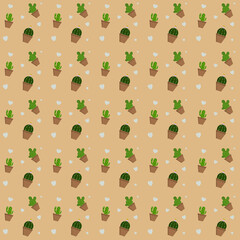 Seamless wallpaper of cactus