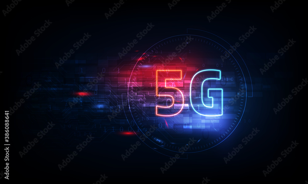 Poster abstract 5g new wireless internet connection background. global network high speed network. 5g symbo