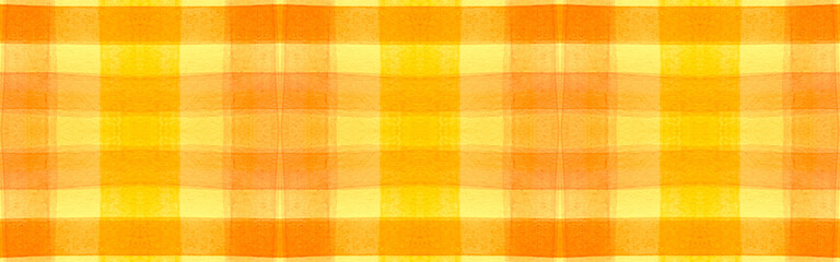 Yellow Tartan Background. Watercolour Plaid 