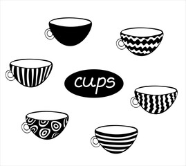 A set of cups. Vector (3)