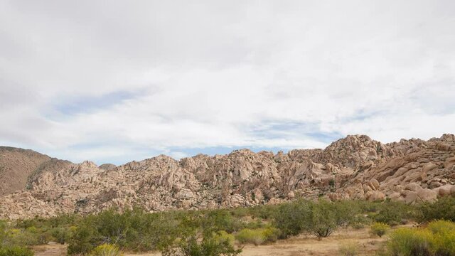 Rocky Joshua Tree landscape time lapse