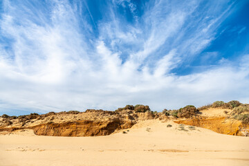 Fototapeta na wymiar Erosion on Cape Woolamai beach at Phillip Island, Victoria Australia