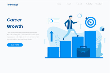 Career growth illustration landing page concept. Illustrations for websites, landing pages, mobile apps, posters and banners.