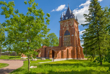 The old Chapelle pavilion in the Alexander Park after restoration on a sunny June day. Tsarskoe...
