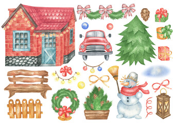House and snowman set