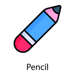 pencil color line vector icon