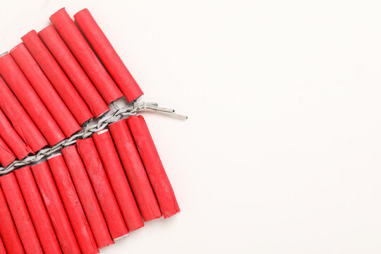 Indian festival diwali , firecrackers isolated on white background