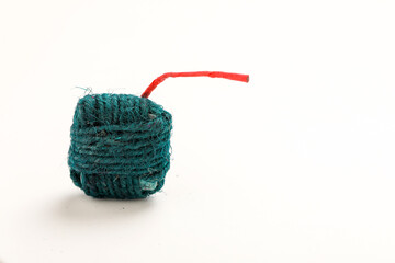 Diwali handmade bomb isolated on white background,