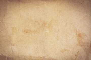 Close up  crumpled old brown paper texture and background