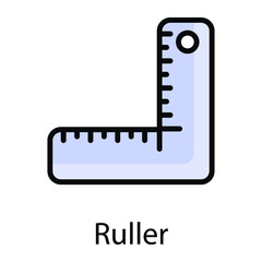 square ruler color line vector icon 