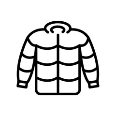 winter jacket outline vector icon. jacket icon for web, mobile apps and ui design. Clothes illustration isolated on white background.