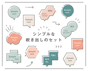手書きの吹き出しのセット イラスト ふきだし シンプル 矢印 落書き 枠 フレーム Wall Mural Yugoro