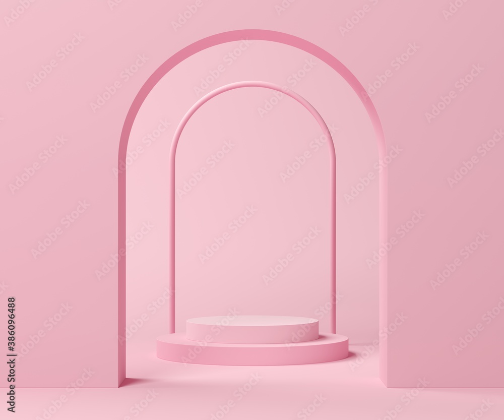 Poster abstract background, mock up scene with podium geometry shape for product display. 3d rendering