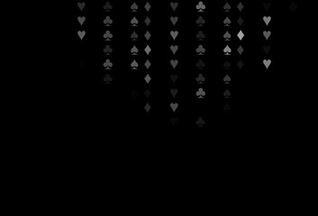 Dark Black vector pattern with symbol of cards.