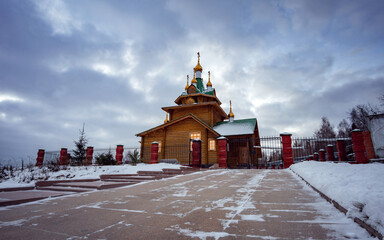 Church of the Holy Martyr Arkady of Yekaterinburg against the background of dawn clouds 4