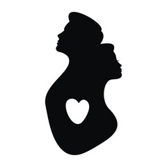 Silhouette of a girl and a guy