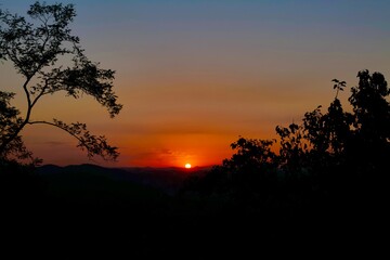 sunset in the mountains