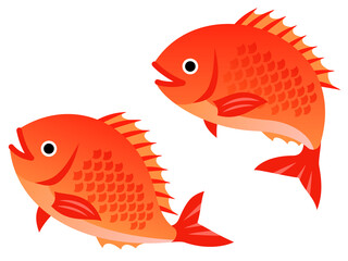 跳ねる鯛のイラスト