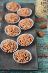 Quinoa puff almond chocolate sweet treats 