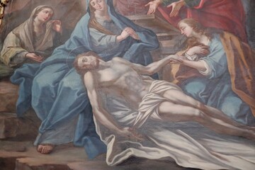 Noto - Deposizione, olio su tela, nella Chiesa di Montevergine