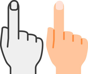 指さす手のシンプルなイラスト