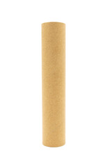 Long Kraft Empty Paper Tube Closeup On White Background