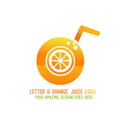 Letter O Orange Juice Logo Template Design Vector Illustration on White Background - Fresh Drink and Beverage Logo for Company - Cafe and Restaurant
