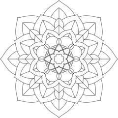 Easy Mandala coloring book simple and basic for beginners, seniors and children. Set of Mehndi flower pattern for Henna drawing and tattoo. Decoration in ethnic oriental, Indian style.