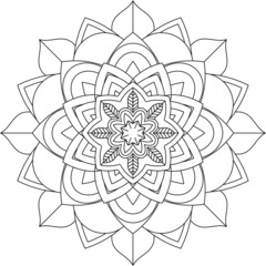 Easy Mandala coloring book simple and basic for beginners, seniors and children. Set of Mehndi flower pattern for Henna drawing and tattoo. Decoration in ethnic oriental, Indian style.