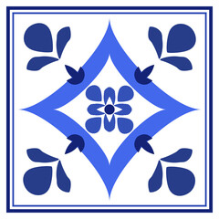 Azulejos portuguese traditional ornamental tile